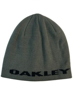 Oakley Knit Grayish Black Big Logo Beanie Gorpcore Style y2k Preowned